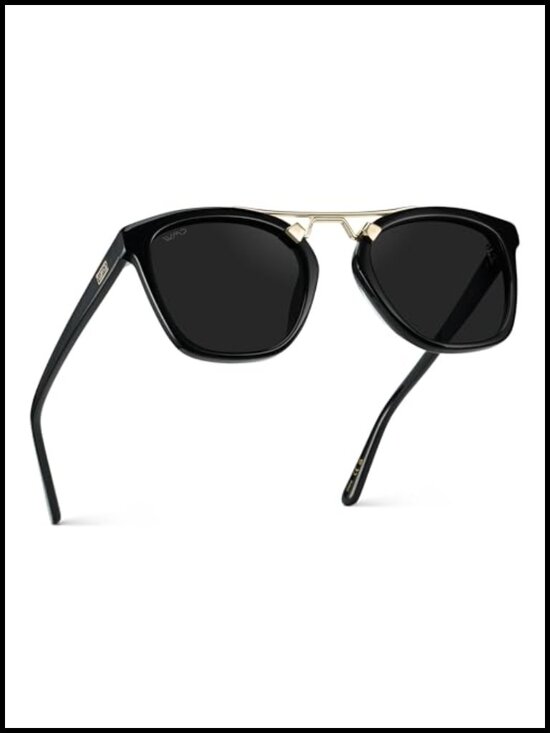 Oversized Square Polarized Sunglasses with Metal Double-Bar Bridge main image 5